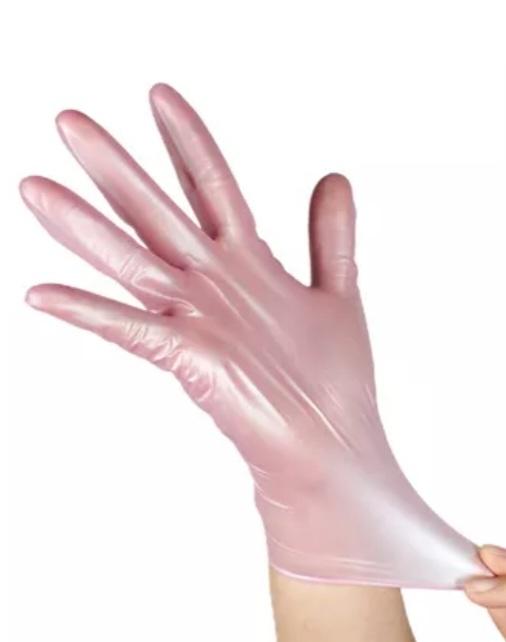 Imagen presentación de Guantes de nitrilo Rosa Perlado Talle S x 1 par [2 guantes]