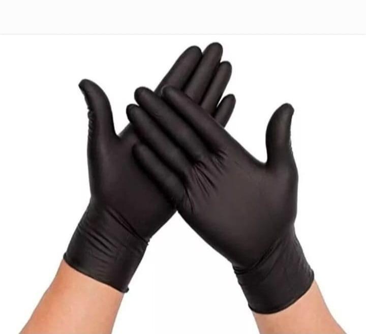 Imagen presentación de Guantes de nitrilo Negro Talle L caja x 100 unidades (50 pares)