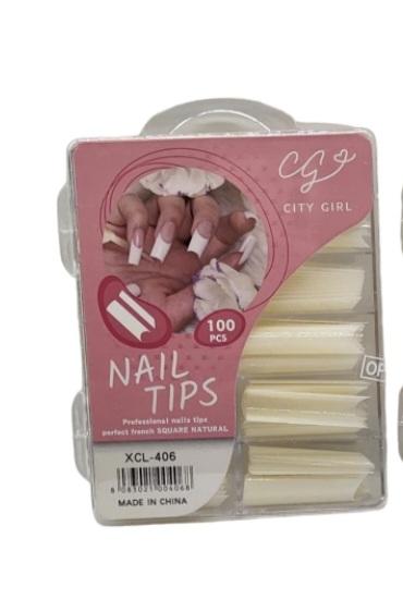 Imagen presentación de Tips para esculpir French Square Natural 100pcs